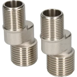 Sanivesk S-Koppeling 1/2"Mx3/8"M Chroom 2 stuks