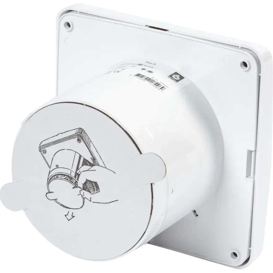 Sanivesk stille inbouwventilator Standaard met timer wit Ø 100 mm