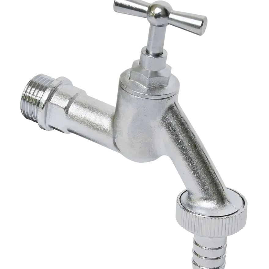 Sanivesk Tapkraan + Slangkoppeling 1/2"Mx3/4"M Chroom