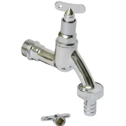 Sanivesk Tapkraan + Slangkoppeling 1/2"M + 2 Sleutels Chroom