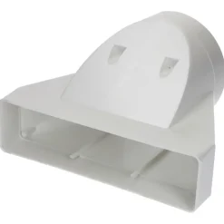 Sanivesk vlakkanaal 220x55 mm verloopstuk wit Ø 125 mm