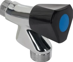 Sanivesk Wasmachinekraan + Keerklep 1/2"M Knop Zwart