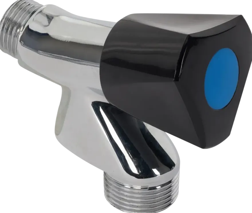 Sanivesk Wasmachinekraan + Keerklep 1/2"M Knop Zwart