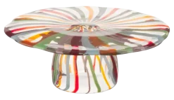 Schaal glas multicolor op voet