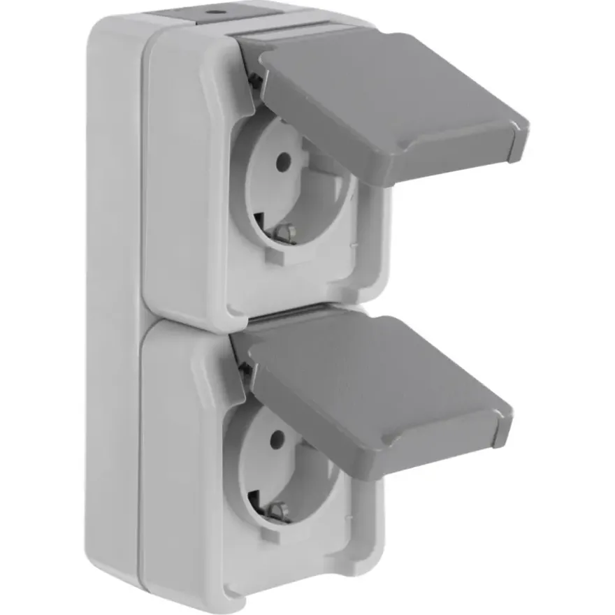 Schneider Electric Aquastar spatwaterdicht Stopcontact Dubbel RA verticaal