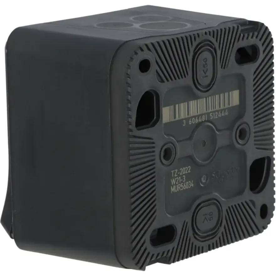 Schneider Electric Mureva Styl wandcontactdoos 1-voudig IP55 antraciet