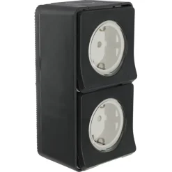 Schneider Electric Mureva Styl wandcontactdoos 2-voudig verticaal IP55 antraciet