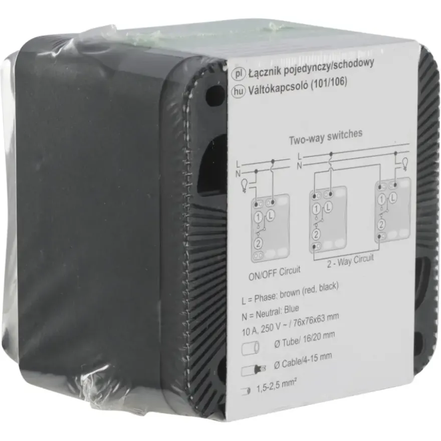 Schneider Electric Mureva Styl wisselschakelaar IP55 antraciet