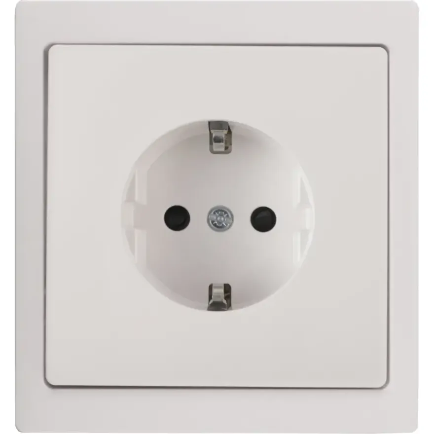 Schneider Merten D-Life Inbouw Stopcontact Enkel Geaard Wit