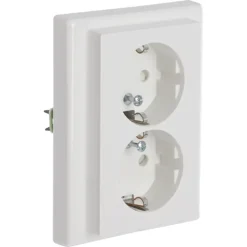 Schneider Merten System-M Dubbel Geaard Stopcontact Polarwit