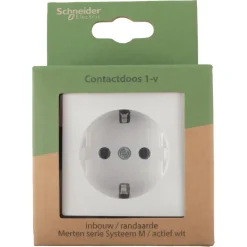 Schneider Merten System-M Enkel Geaard Stopcontact Actief Wit