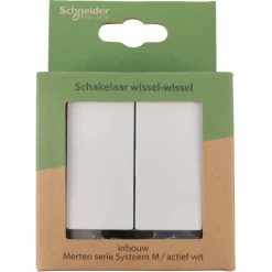 Schneider Merten System-M Wissel/ Wisselschakelaar Actief Wit
