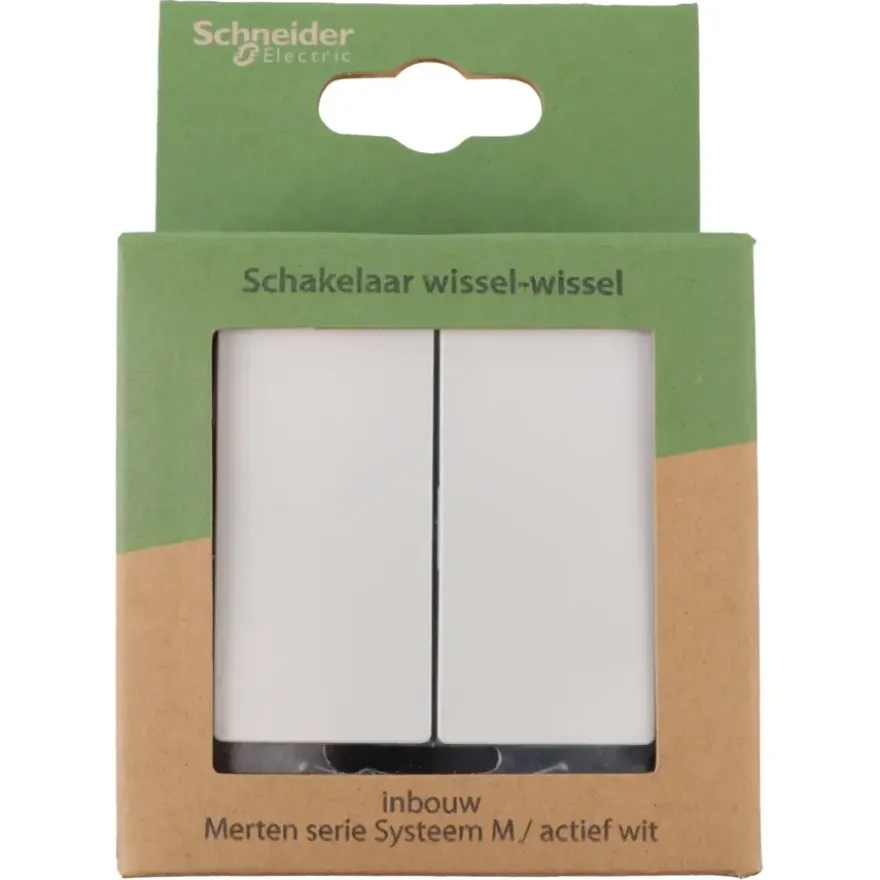 Schneider Merten System-M Wissel/ Wisselschakelaar Actief Wit