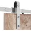 Schuifdeursysteem industrieel RVS complete set met hangrollen