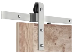 Schuifdeursysteem industrieel RVS complete set met hangrollen