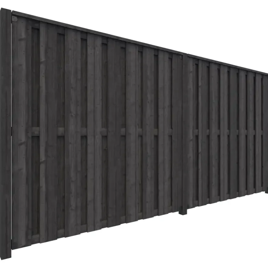 Schutting startpakket Royal grenen hout antraciet 3,8 m lang
