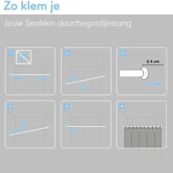 Seallux douchestang 80 - 130cm chroom