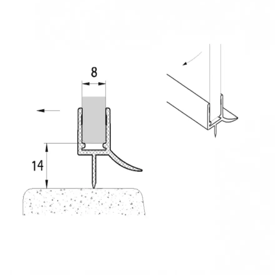 Sealskin Afdichtprofiel I AM Horizontaal 100 cm