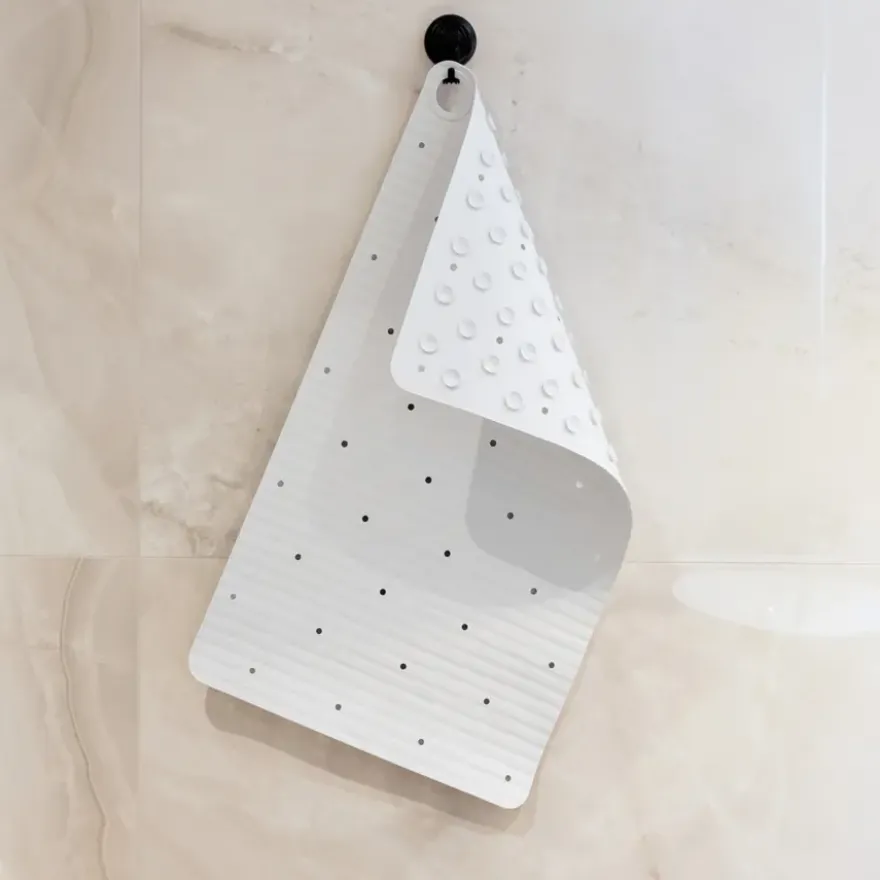 Sealskin antislip badmat Ribb 40x70 cm wit (inclusief zwarte haak)