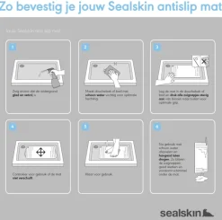 Sealskin antislip badmat Ribb 40x70 cm antraciet (inclusief zwarte haak)