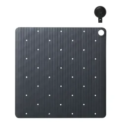 Sealskin antislip douchemat Ribb 55x55 cm antraciet (inclusief zwarte haak)