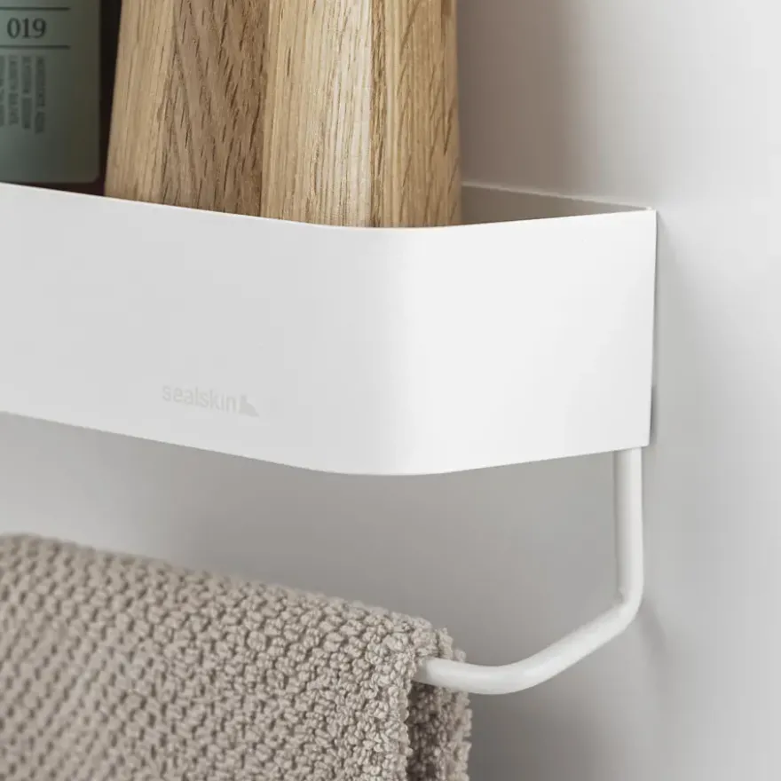 Sealskin Brix wandrek wit met handdoekrek metaal