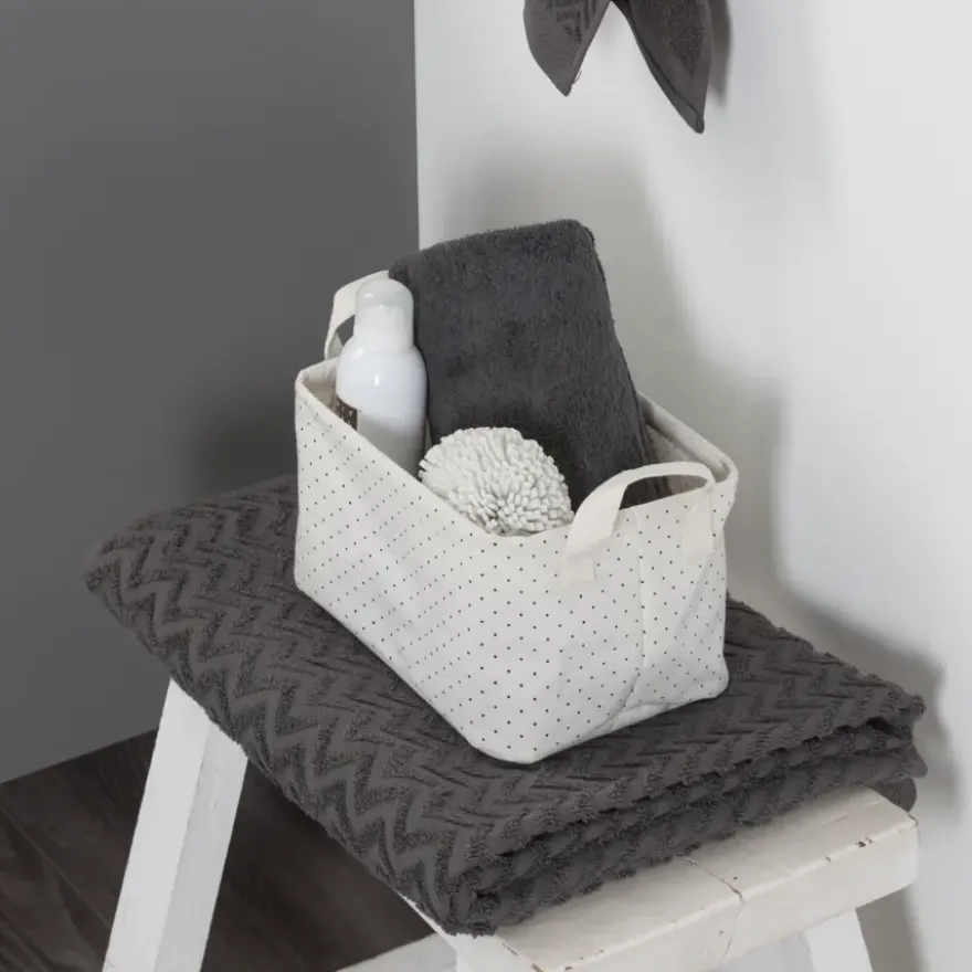 Sealskin Dots mandje ecru textiel