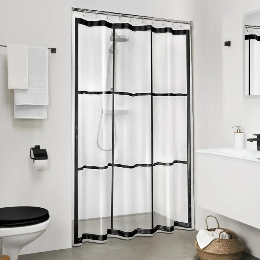 Sealskin douchegordijn brix 180x200cm zwrt/trans