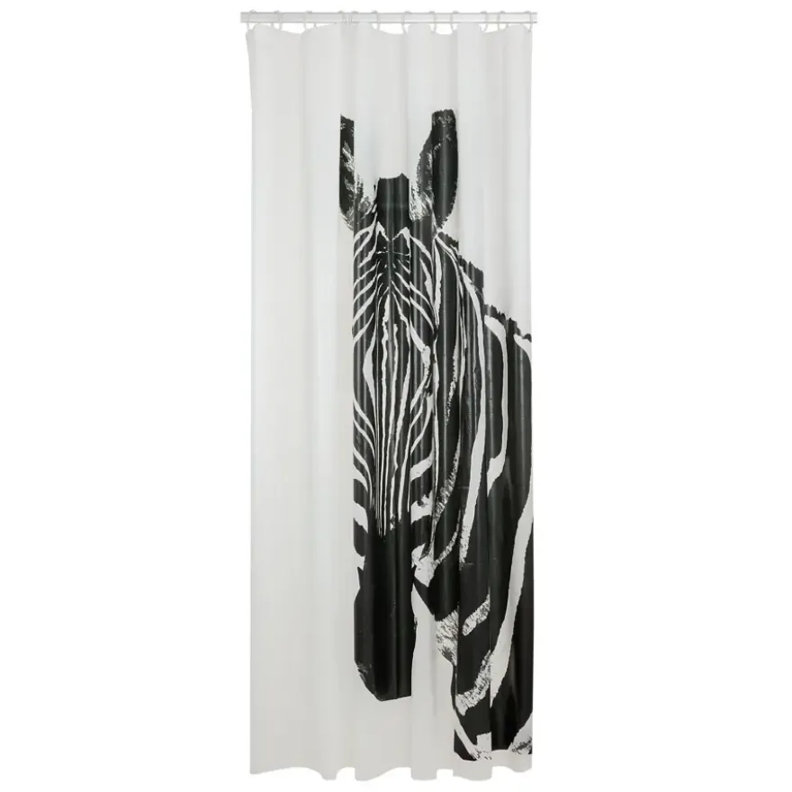 Sealskin douchegordijn zebra 180x200cm zwart/wit