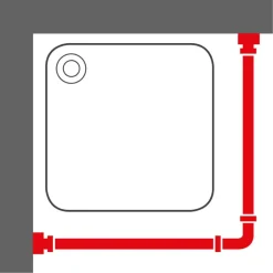 Sealskin Easy Roll douchegordijnstang mat aluminium 90x90 cm incl. haken en plafondsteun