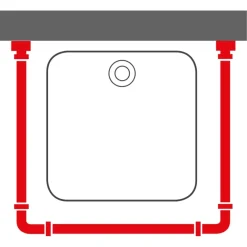 Sealskin Easy Roll douchegordijnstang mat aluminium 90x90 cm incl. haken en plafondsteun