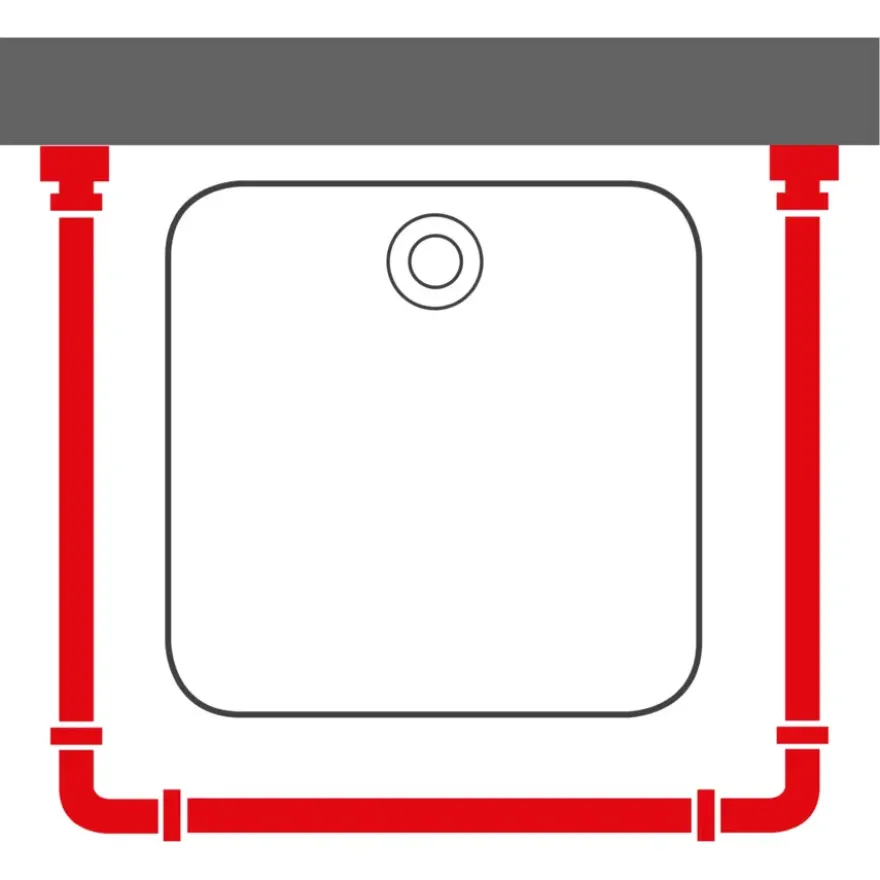 Sealskin Easy Roll douchegordijnstang mat aluminium 90x90 cm incl. haken en plafondsteun