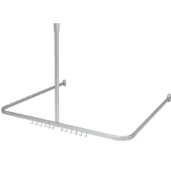 Sealskin Easy Roll douchegordijnstang mat aluminium 90x90 cm incl. haken en plafondsteun
