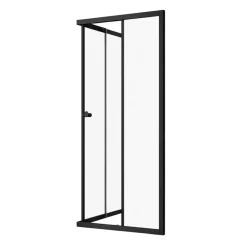 Sealskin hoekinstap deur voor douchecabine vierdelig Hooked mat zwart 90 x 90 x 200 cm