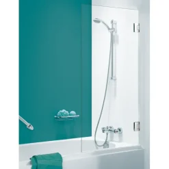 Sealskin I AM maatwerk badwand 1-delig, 801-900 br, tot 1600 hg, RVS (look), helder glas + antikalk.