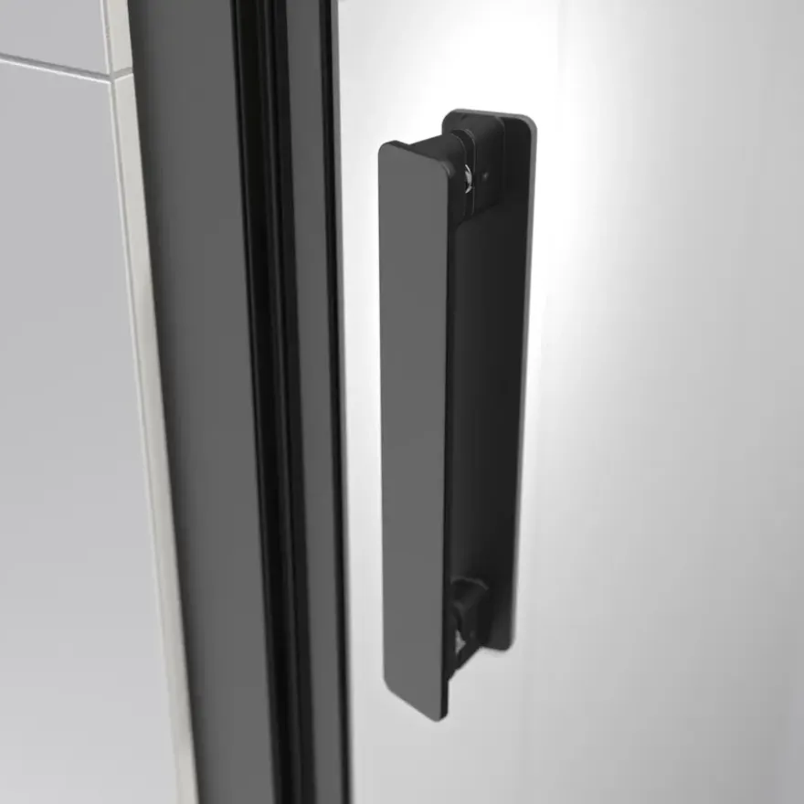 Sealskin Inc. Tweedelige hoekinstap 90x90x200 cm, 8 mm helder veiligheidsglas met antikalklaag Mat zwart