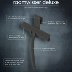 Sealskin raamwisser Deluxe zwart inclusief flexibele glashaak
