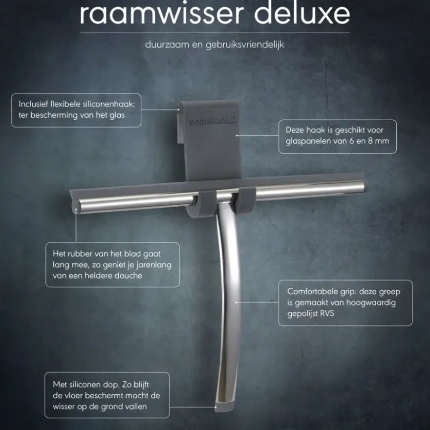 Sealskin raamwisser luxe met ophangbeugel chroom