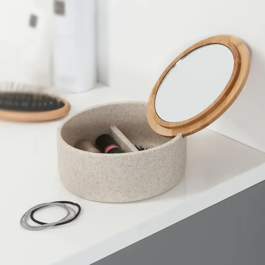 Sealskin spiegeldoosje met spiegel kunststof wit