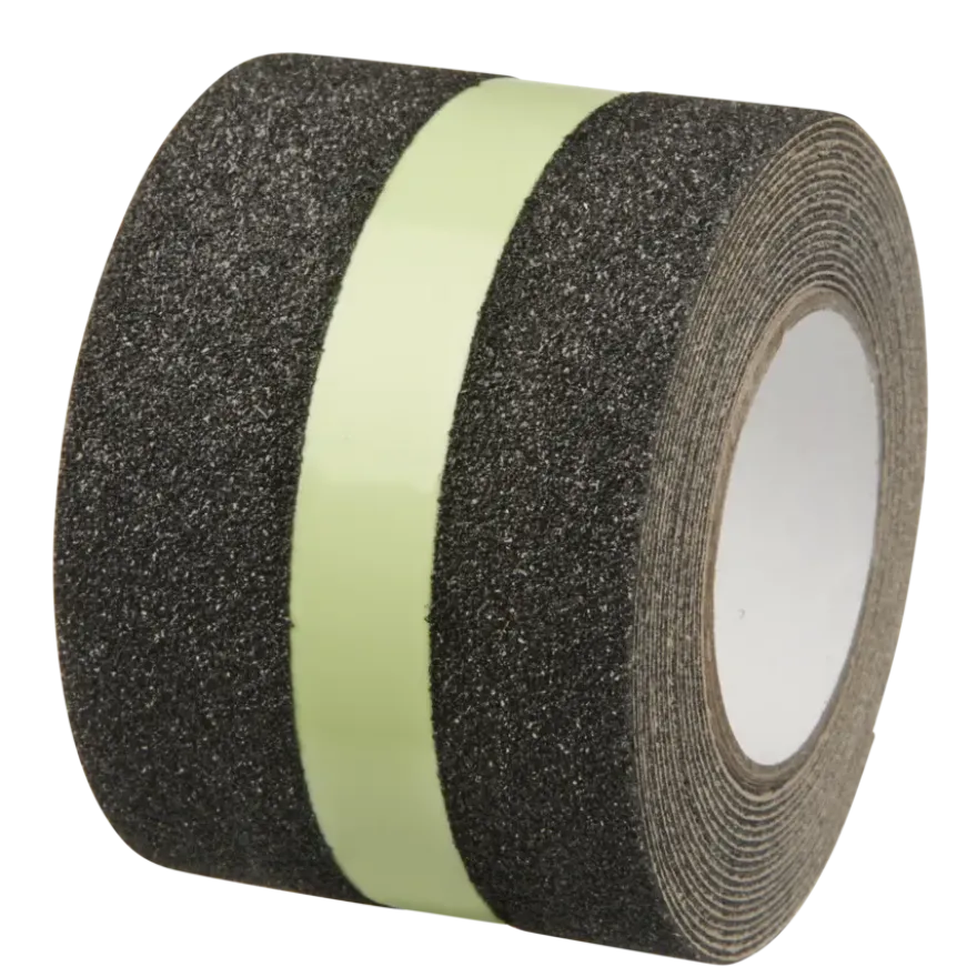 Secucare antislip sticker op rol 5 cm x 3 m zwart/glow