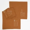 Servet bruin 4 stuks - l40xb40cm