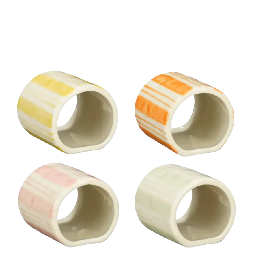 Servetring roze oranje geel licht groen - l5,5xb5,5xh5cm