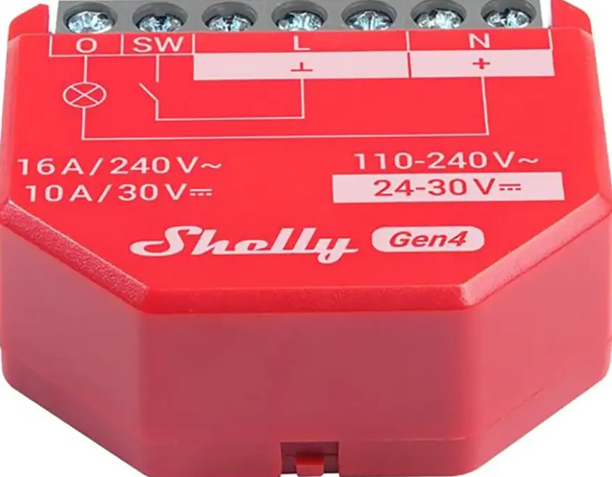 Shelly 1PM Gen4 slimme schakelaar & energiemeter WiFi