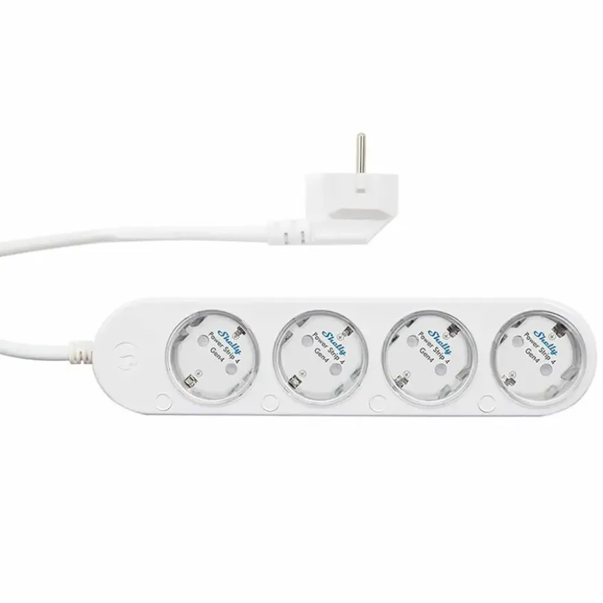 Shelly Power Strip 4 Gen4 slimme stekkerdoos & energiemeter WiFi Zigbee Matter wit (4-kanalen)