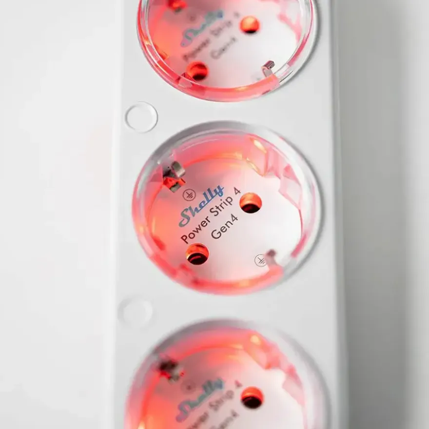 Shelly Power Strip 4 Gen4 slimme stekkerdoos & energiemeter WiFi Zigbee Matter wit (4-kanalen)