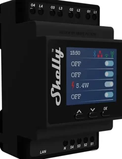 Shelly Pro 4PM slimme schakelaar & energiemeter WiFi Bluetooth DIN-rail (4-kanaals)