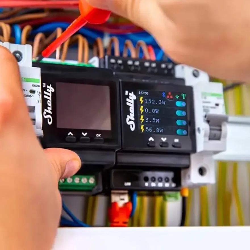 Shelly Pro 4PM slimme schakelaar & energiemeter WiFi Bluetooth DIN-rail (4-kanaals)