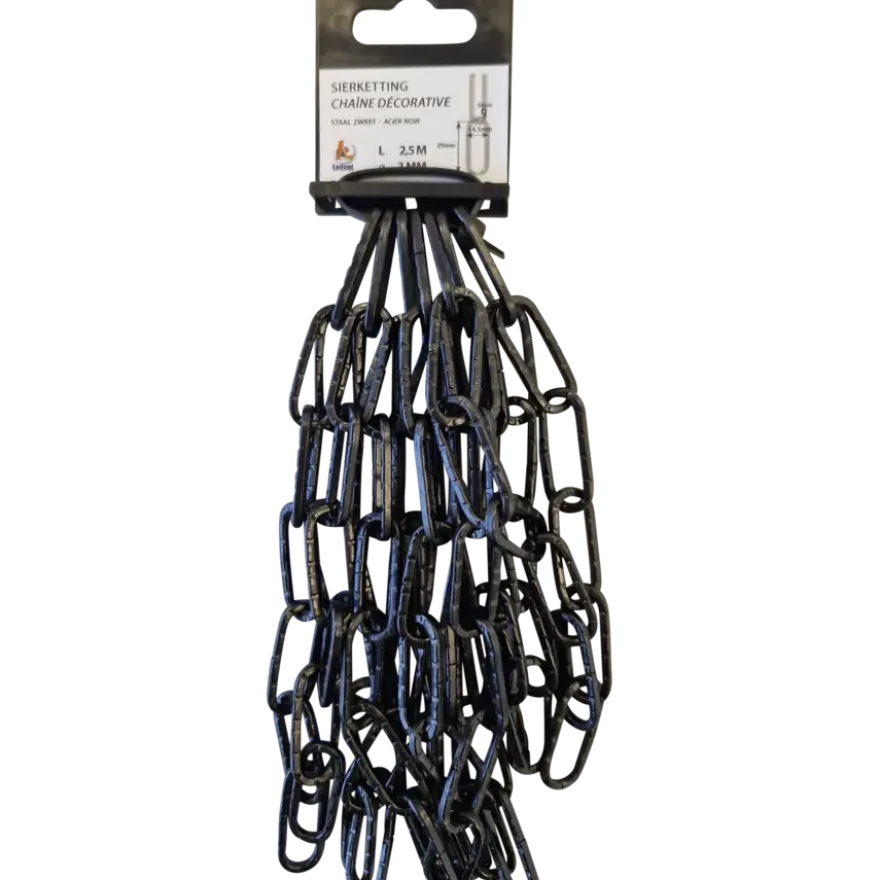 Sierketting nr. 9000 zwart 2,5 meter