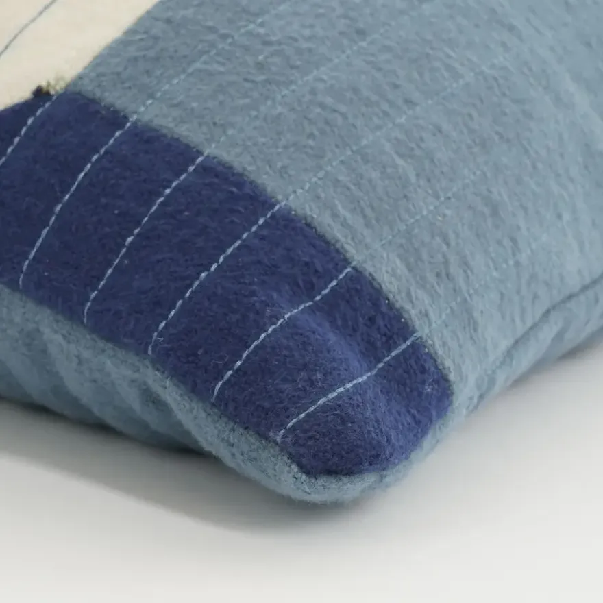 Sierkussen blauw patchwork - l45xb45xh10cm