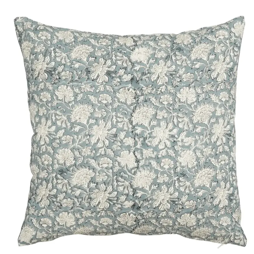 Sierkussen bloemen blauw - l45xb45xh10cm